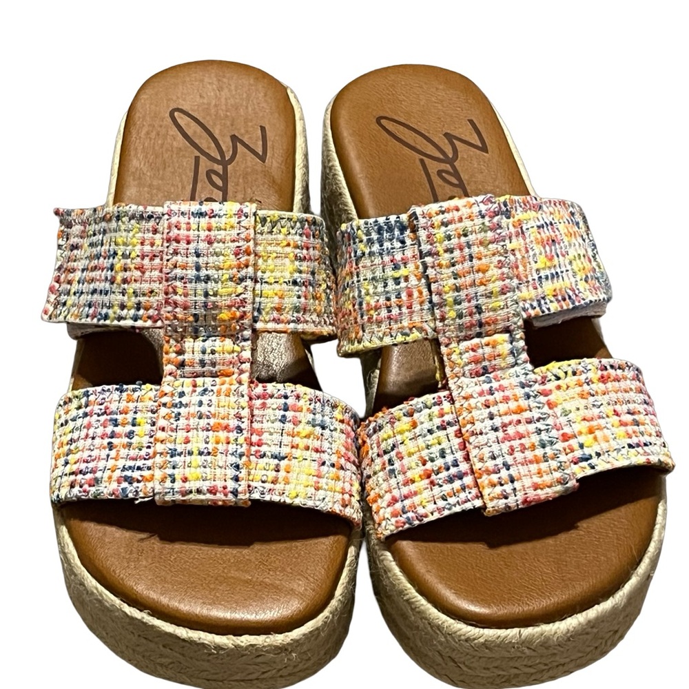 Zodiac Women's Izzy Espadrille Platform Wedge Sandals adjustable strap size 7.5